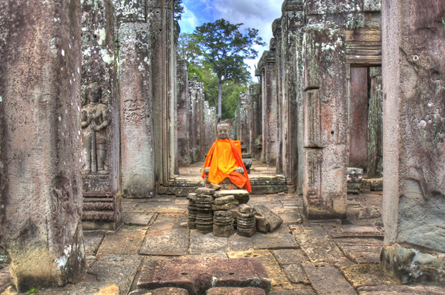 Angkor Wat Orange Buddha HDR
